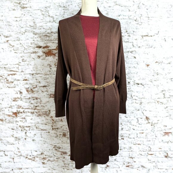 🎉SALE NWOT a new day Brown Open-Front Longline Cardigan – Size Medium - Picture 5 of 7